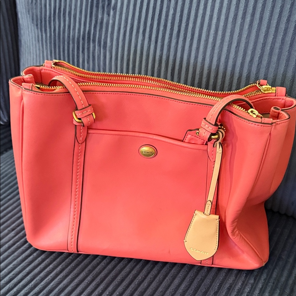 Coach Pink Leather Tote Bag with matching wallet